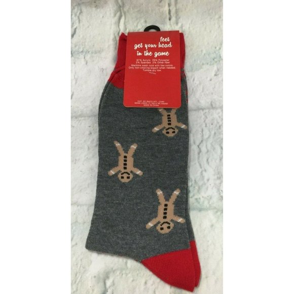 Christmas Socks "Let's Get Baked" Gingerbread Men's Crew Socks Shoe Size 7-12 - Picture 2 of 5